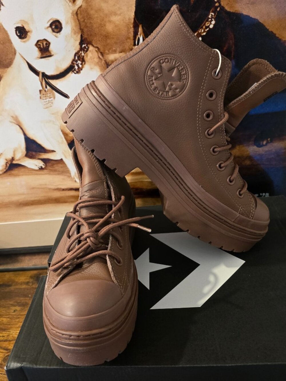 Chuck Taylor All Star Lugged Heel Platform Waterproof A11547C Brown Womens Sz 10